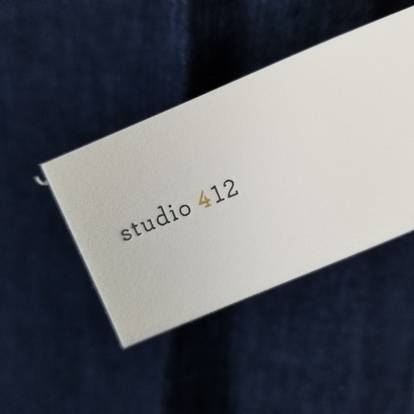 Studio 412 Womens Blue Linen Long Sleeve Dress Size XL Quiet Luxury Minimalist - Picture 6 of 12